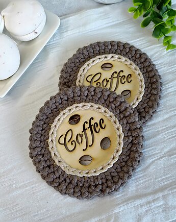 Zestaw podstawek pod kubek, Podkładka drewniana, Prezent dla kawosza, EcoToysByNastya