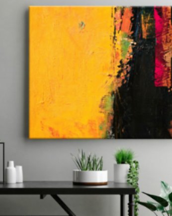 Żółto różowy ambaras - obraz na płótnie, art and texture
