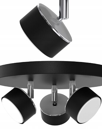 Nowoczesna lampa sufitowa Galvella na kole czarny/chrom żarówki w zestawie, Fabryka Lamp
