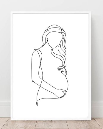 PLAKAT z kobietą, kobieta w ciąży, ciężarna, black dot studio