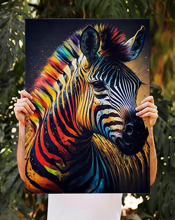 Plakat Kolorowa Zebra, Abstraktoria