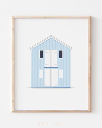 Plakat - Skandynawski Niebieski Domek, Natalia Tomczyńska