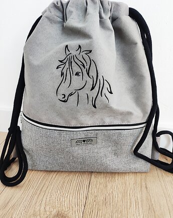 Worek z koniem z kieszonką na suwak, Made by Joan