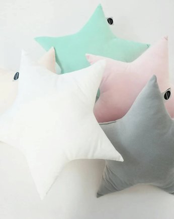 Poduszka gwiazda Velvet biała, Nukko Design