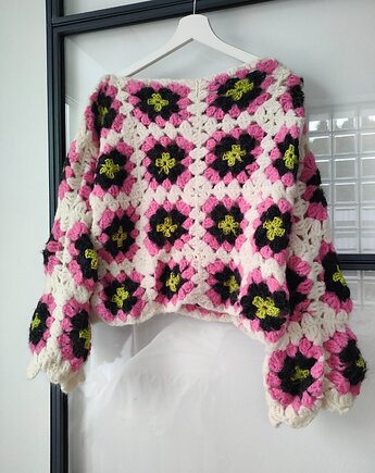 Sweter patchwork ABBA, Po.dziergane