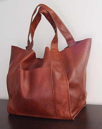 Torebka na ramię ze skóry naturalnej XXL, bagoo