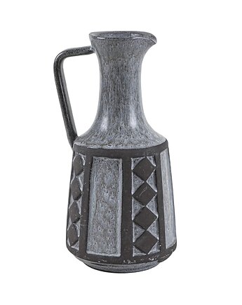 Wazon ceramiczny szary, duński design, lata 70, produkcja: Frank Keramik, Przetwory design