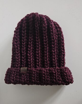 Czapka wełniana w kolorze wino śliwkowe, Las i Łąka