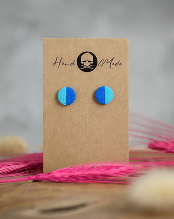 Kolczyki Dots Half - niebiesko-błękitne, LaCzapaKabra.biju