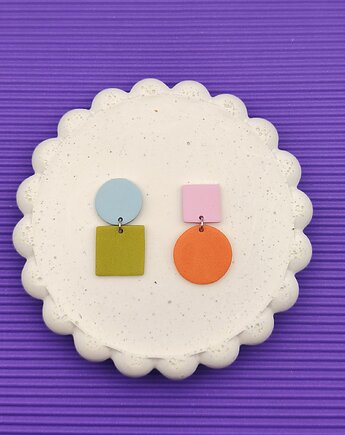 Kolczyki GEOMETRIC sztyfty wiszące, WILDBI design