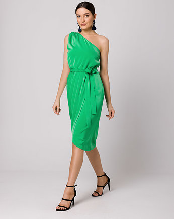 Sukienka na jedno ramię-soczysty zielony(K-160), MAKOVER