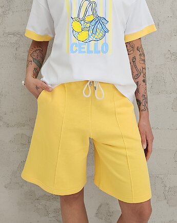 Amrita komfortowe spodenki z ozdobnym szwem - Butter Yellow, Ablush