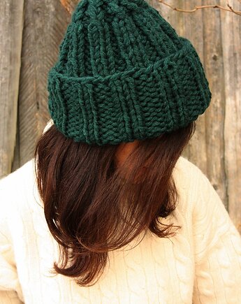 Czapka beanie leśna zieleń, Mademoiselle Patrini