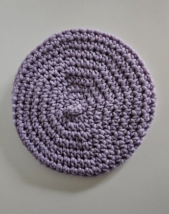 Wełniany beret lawendowy szron, Las i Łąka