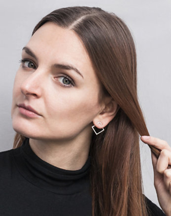 Kolczyki KWADRAT PODWÓJNY 1  / srebro, Magdalena Paszkiewicz Jewellery