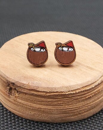 Kolczyki drewniane KOKOSY, SIAMIL ART