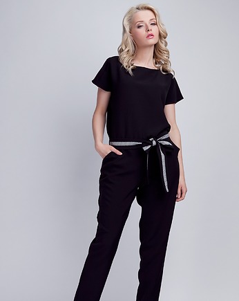 Kombinezon z paskiem, KB102 czarny, Lanti