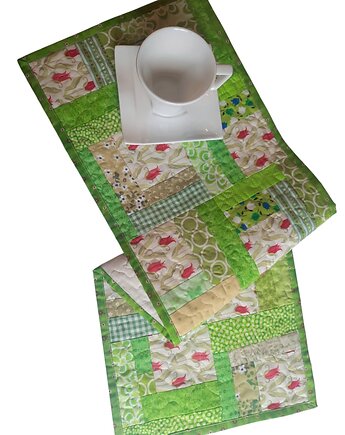 Wiosna #2  -bieżnik, mata patchwork, Gazynia