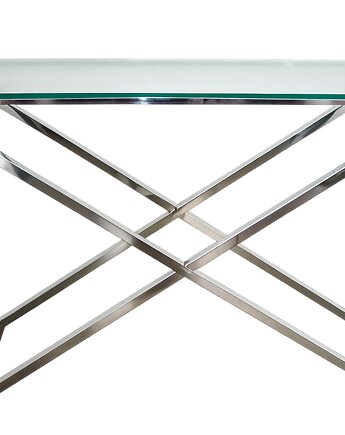 Konsola Modern lata 90. chrom i szkło 120 cm, Relikt design