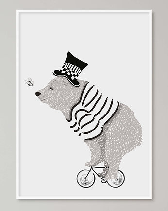 Plakat dla dziecka "Miś na rowerze", Pas De LArt