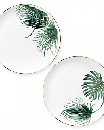 Livia  talerze 21cm  2szt.   motyw liści, VOLA art of deco