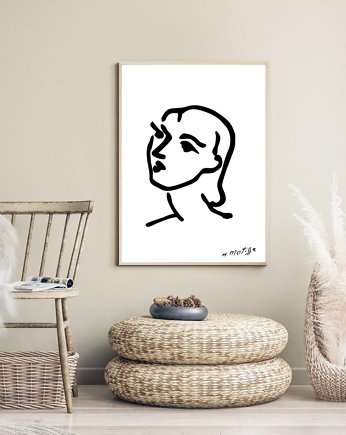 PLAKAT kobieta, Matisse, ilustracja, grafika, black dot studio