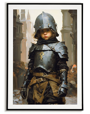 Plakat, obraz "Dziecko w rycerskiej zbroi", Bajkowe Obrazki