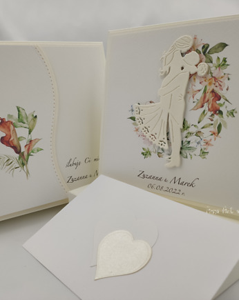 Kartka ślubna z pudełkiem i kopertą, W1, Anna Art and Crafts