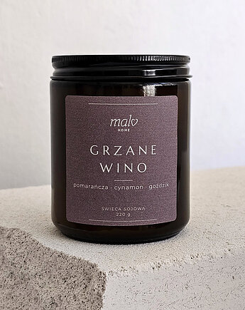Świeca sojowa zapachowa Grzane Wino 220 g, Malvhome