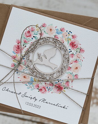 Wyjątkowa personalizowana kartka na chrzest dla dziewczynki - pomysł na preze, sorte