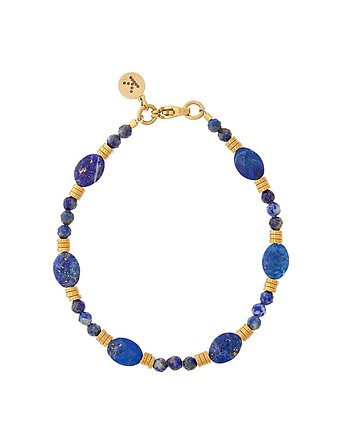 Bransoletka mix Lapis Lazuli x Hematyt - złote hematyty, Kulka Bransoletki