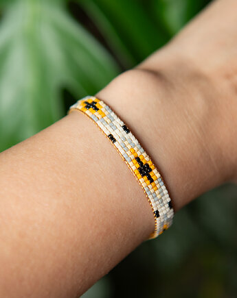 Bransoletka ETNO  - boho - koraliki Miyuki, Greenmoon Handmade