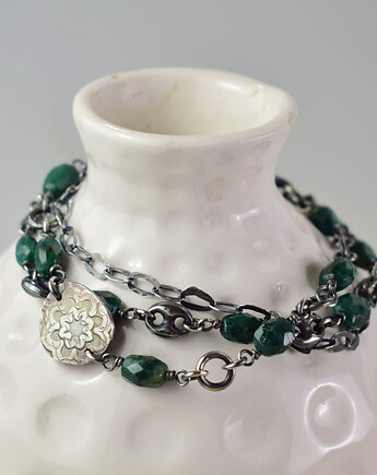 Szmaragd w srebrze - bransoletka, Sunflower Kornelia Kubinowska