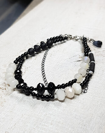 Czarno-biała bransoletka bs5, JanArt