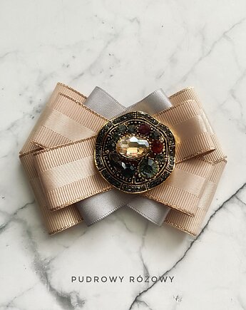 Brosza ze stylowym szampańskim kryształem, Pudrowy Różowy