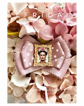 Nowa Kolekcja  Brosz FRIDA  z miniaturowym obrazem, Pudrowy Różowy