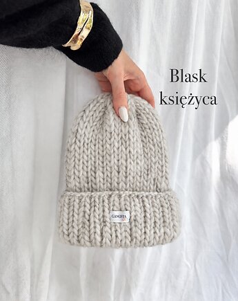 Czapka Lily 100% wełna *blask księżyca*, GANGSTA KNIT
