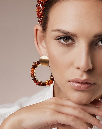 Kolczyki Amber Echo Round, Republika jewelry