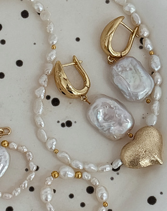 Kolczyki pozłacane z Perłą, Chmolowska Jewellery