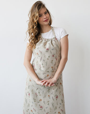 Lniany fartuszek classic WILD FLOWERS, so linen!