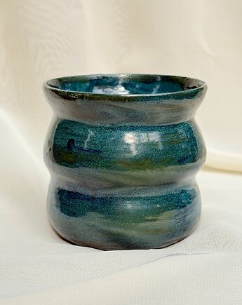 Czarka ceramiczna szmaragdowa, szkliwiona.art