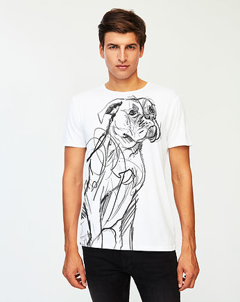 Boxer Dog Men's T-shirt white, SELVA