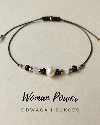Bransoletka Woman Power z perłą i onyksem, Sol Soul