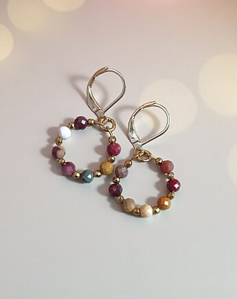 Kolczyki : mokait : wianki : delikatne, kaktusia