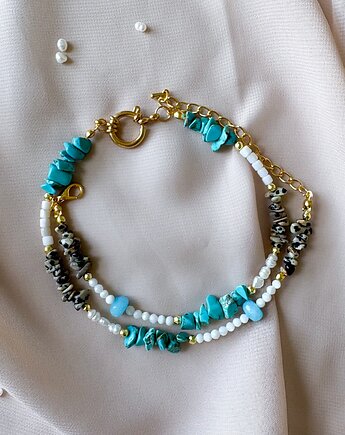 Modułowy naszyjnik SUMMER WAVE z kamieni naturalnych baza do zawieszek, Hey details