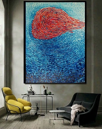 Duży obraz olej na płótnie ocean abstrakcja dna, alice oil on canvas
