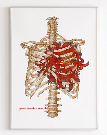 Plakat Kwiat w Klatce Piersiowej, Marta Pawelec Medical Art