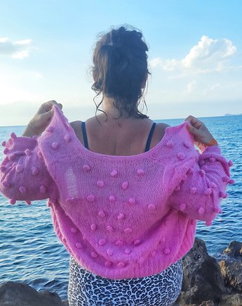 Sweter z kaszmirem PEPPINA -  intensywny różowy, Sylvia Dara
