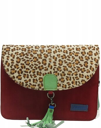 Torebka klasyczna damska zamszowa odpinany chwost brelok OLIVKA, Olivka Warsaw