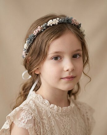 Delikatny naturalny wianek - suszone kwiaty, Lola White